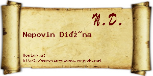 Nepovin Diána névjegykártya